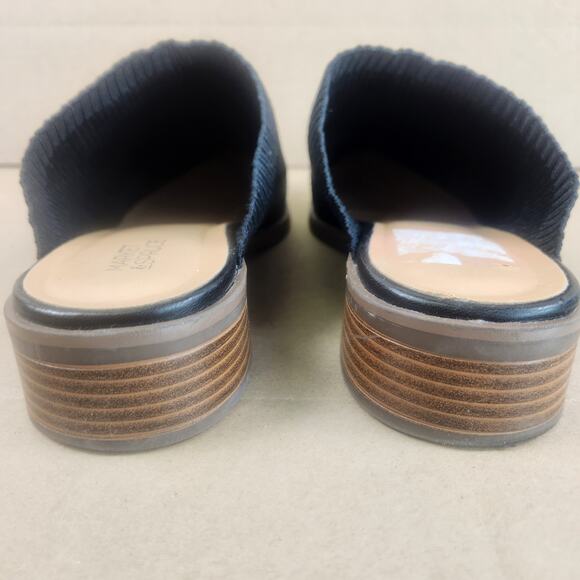 Market and Spruce Black Knit Block Heeled Slip-on Mules Women’s SZ 8  EUC - Picture 11 of 13